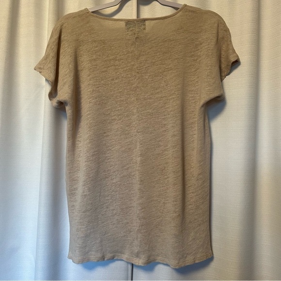 Cynthia Rowley Linen Blend Peasant Blouse Top Women’s Large Boho Babydoll Cream - Picture 5 of 11